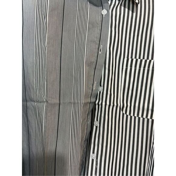 Black white oversized collared shirt - Picture 9 of 12